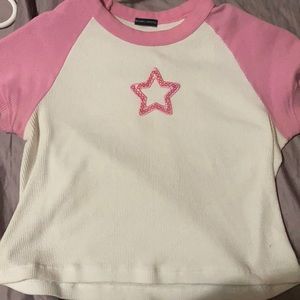 Pink ringer tee brandy Melville